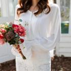 Ruffle-cuff Button-down Blouse