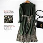 Set: Print Accordion Tank Dress + Knit Top