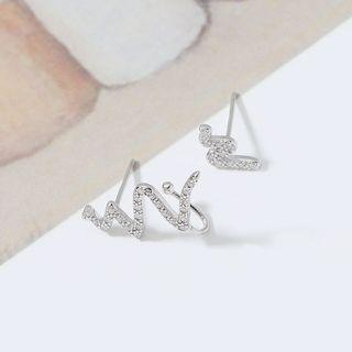 Non-matching 925 Sterling Silver Lightning Earring 1 Pair - As Shown In Figure - One Size