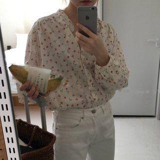 Floral Print Blouse Floral - One Size