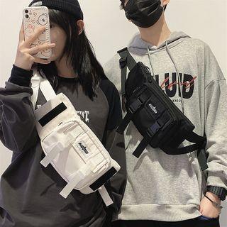 Set: Snap Buckle Sling Bag + Pvc Panel Pouch + Flap Pouch