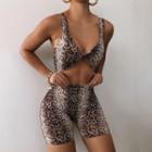Snake Print Cut-out Sleeveless Playsuit