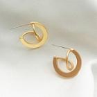 Matte Alloy Dangle Earring E033 - 1 Pair - Gold - One Size