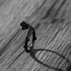 Thorned Rose Open Ring Black - One Size