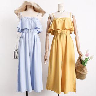 Wide-leg Sleeveless Jumper Pants