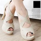 Cross-strap Stiletto-heel Sandals