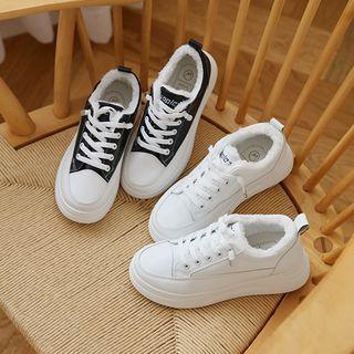 Platform Faux-fur Lined Sneakers