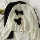 Chain-accent Ribbon Cardigan