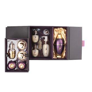 The History Of Whoo - Hwanyujinaek Essence Heritage Special Set: Essence 50ml + Cream 4ml + Eye Cream 4ml + Cheogidan Balancer 25ml + Emulsion 25ml + Cream 10ml + Eye Cream 5ml + Cleansing Foam 50ml + Facial Oil 5ml + Gongjinhyang Mi Luxury Lipstick + Cre