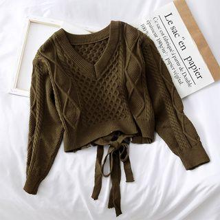 Ribbon-back Knit Sweater