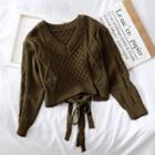 Ribbon-back Knit Sweater