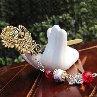 Ceramic Bead Alloy Phoenix Hair Stick As Shown In Figure - One Size