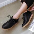 Faux Leather Lace Trim Oxfords