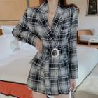 Plaid Tweed Blazer As Shown In Figure - One Size