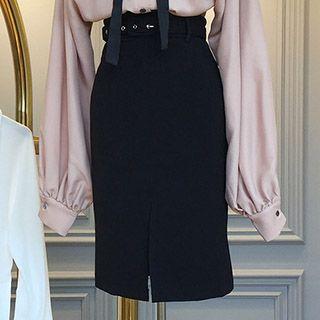 Front Slit Midi Skirt