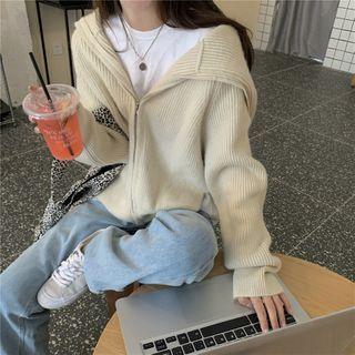 Knit Zipped Jacket Almond - One Size