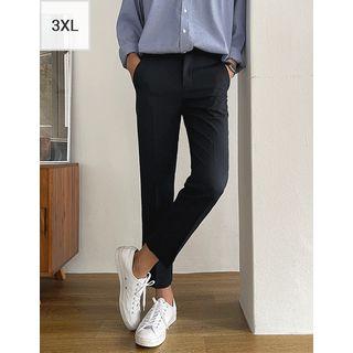 Band-trim Straight-leg Dress Pants