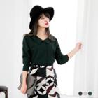 Placket-open Dropped Sleeve Top