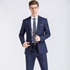 Buttoned Blazer / Slim-fit Dress Pants / Vest / Set