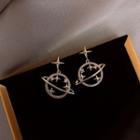 Star Rhinestone Drop Earring 1 Pair - Silver Needle - As Shown In Figure - One Size