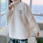 Logo Half-zip Faux Shearling Sweatshirt