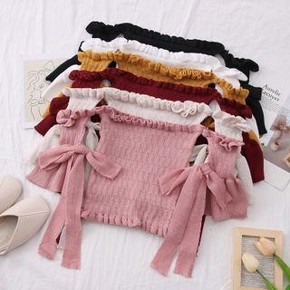 Boatneck Smocked Crop Top In 6 Colors