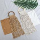Tassel-detail Knit Tote Bag