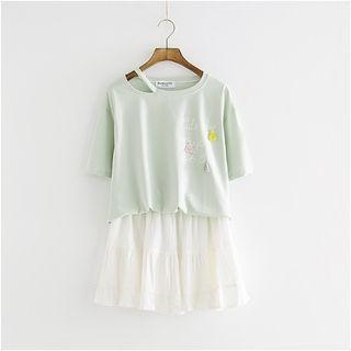 Short-sleeve Tasseled Top