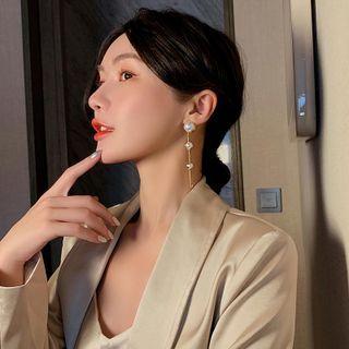 Faux Pearl Dangle Earring 1 Pair - S925 Silver Pin - Gold - One Size