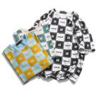 Couple Matching Elbow-sleeve Letter Checker T-shirt