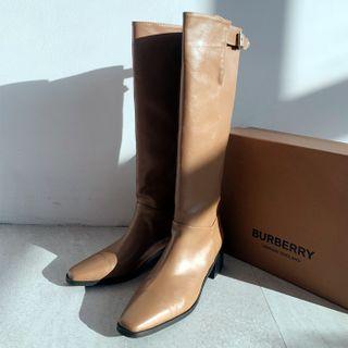 Square-toe Buckled Long Boots