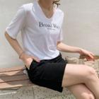 Broadway Printed Slit-side T-shirt