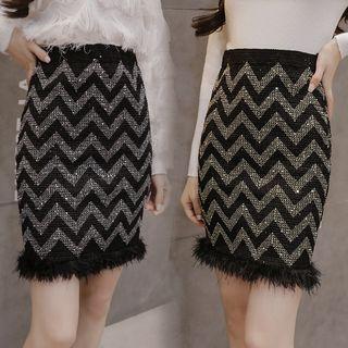 Print High-waist Pencil Skirt