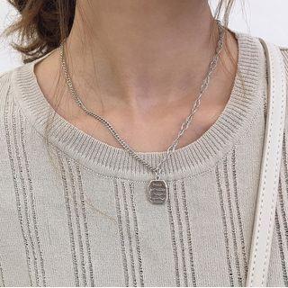 925 Sterling Silver Lettering Necklace Xl0496 - One Size