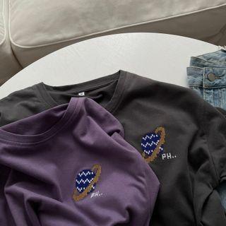 Short Sleeve Planet Embroidered Tee