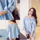 Tie-cuff Off-shoulder Blouse