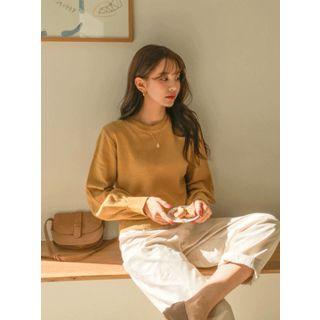 Puff-sleeve Punched Sweater