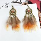 Dream Catcher Earring Eh864 - Brown - One Size