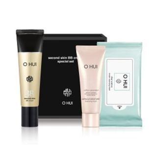 O Hui - Second Skin Bb Cream Special Set: Bb Cream Spf50+ Pa+++ (#01 Vanilla Beige) + Mircale Moisture Cleansing Foam 40ml + Clear Science Tender Cleansing Sheet 5pcs 3pcs
