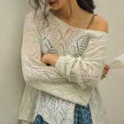 Long-sleeve Perforated Cover-up