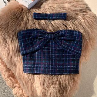 Set: Choker + Plaid Tube Top