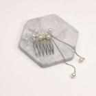 Faux Pearl Tassel Hair Comb As Shown In Figure - One Size