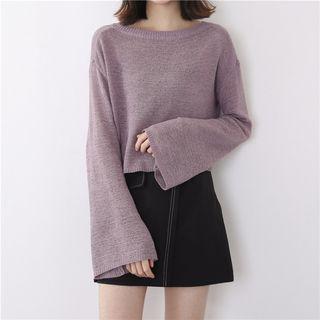 Wide-sleeve Cropped Sweater
