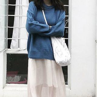 Plain Sweater / A-line Midi Skirt