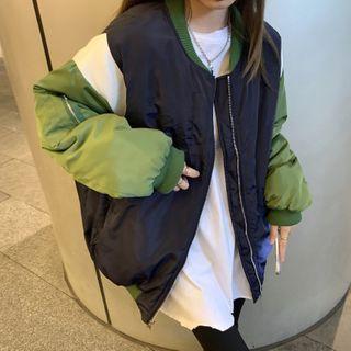Two-tone Padded Bomber Jacket