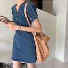 Short-sleeve Denim Mini Skirt
