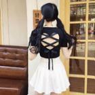 Cross Back Short-sleeve Cropped T-shirt