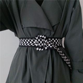 Checker Faux Leather Belt