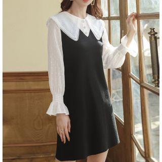 Bell-sleeve Panel Mini Dress