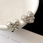 Heart Rhinestone Alloy Earring 1 Pair - S925 Silver Needle - Silver - One Size